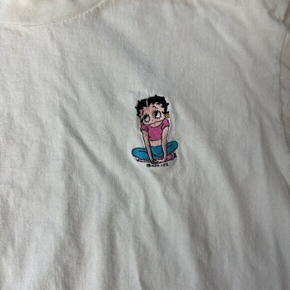 Vintage Betty Boop T Shirt Size XL PowerPro by Oneita Embroidered Single Stitch - Picture 3 of 8
